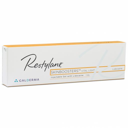 2806-510x510-1 How does Restylane Skinboosters Vital Light with Lidocaine work? Healthy skin production should be a luxury for all no matter how old they are. Ensuring optimum hydration levels within the deep layers of the skin can be achieved with Restylane Vital Light. This revolutionary formula increases skin elasticity and the inner glow to make skin more rejuvenated and wrinkle free. What are the benefits of Restylane Vital Light with Lidocaine? Restylane Vital Light with Lidocaine allows pain free treatment, making the patient feel as comfortable as possible. What can Restylane Vital Light with Lidocaine offer? Treatment for thin sensitive skin that specifically lacks hydration and plumpness. Treating the upper face and neck area Hydrating lips ironing out wrinkles and dryness. How long will the effects of Restylane Skinboosters Vital Light with Lidocaine last? The recommended treatment course is of 3 or more injections, each one administered every 4 weeks. The effects usually last up to 9 months depending on the individuals lifestyle and age. The gel is biodegradable inside the body and is not permanent so reapplication within requires further treatment for longer lasting results. The practitioner can give further treatment if neccessary, generally up to 2 per year. What is NASHA or non animal stabilised Hyaluronic Acid? Hyaluronic acid (HA) is a natural substance inside the human body. It’s key properties are to keep the skin hydrated whilst adding plumpness. HA naturally breaks down in the body during metabolism and has replacement. However as we get older and our metabolism slows down, replacement of HA is less often which results in less hydrated skin and less volume in the skin. HA has the unique special natural power to absorb water 1000 times its own weight. its appearance. It also allows other hormones and nutrients to integrate with the gel. Restylane Skinboosters Vital Light with Lidocaine.